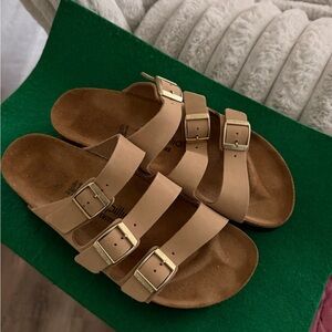 Birkenstock Papilllio Three-Strap Sandals in Natural Brown